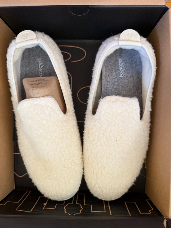 allbirds Men\'s Wool Lounger Fluffs Cream Fuzzy Slip-On Lounge Shoes Sz 9 main image 8